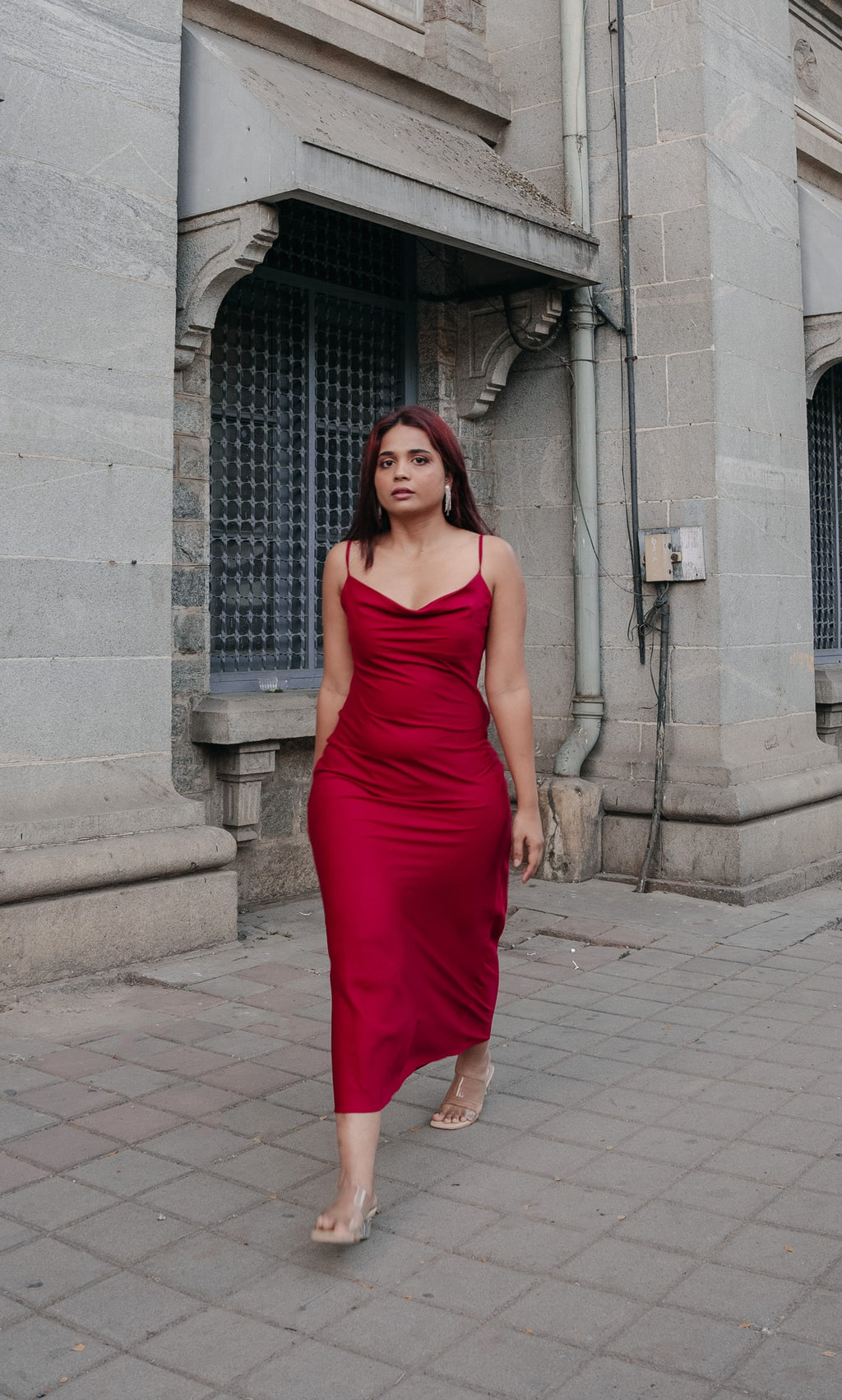 ADORA Watercolor V-Neck Midi Cami Dress