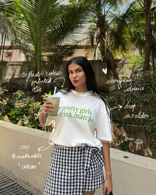 Pretty Girls Drink Matcha Oversized T-Shirt
